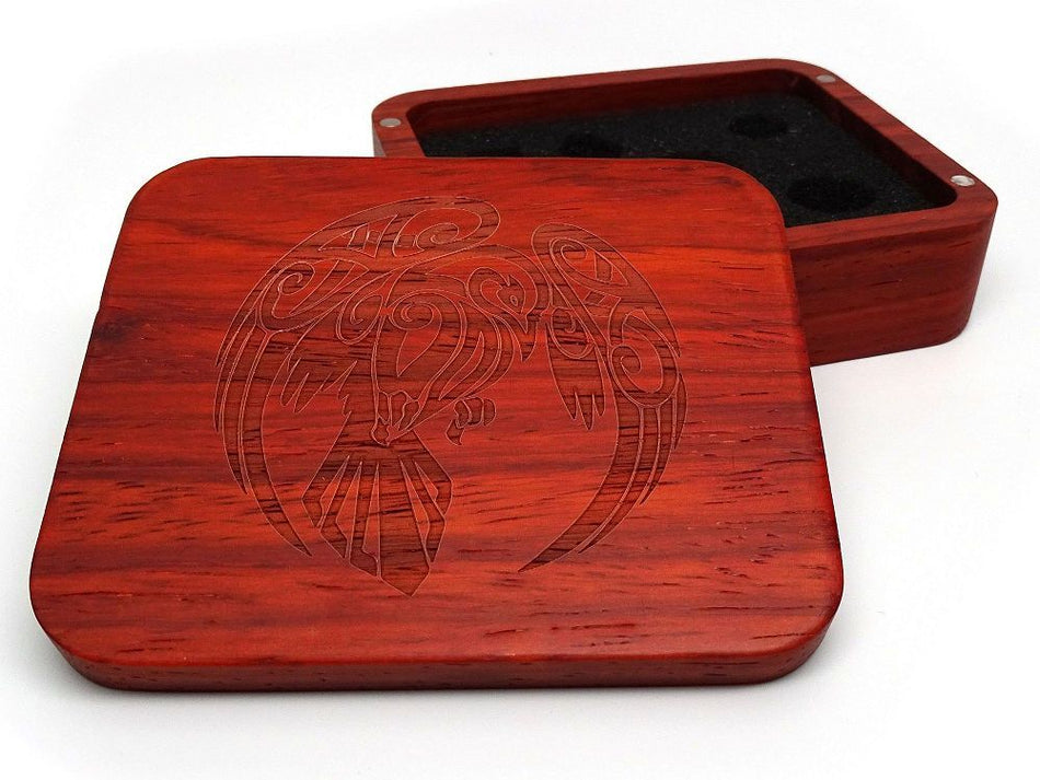 Easy Roller Wooden Dice Case - Padauk with Raven Supplies Easy Roller Dice