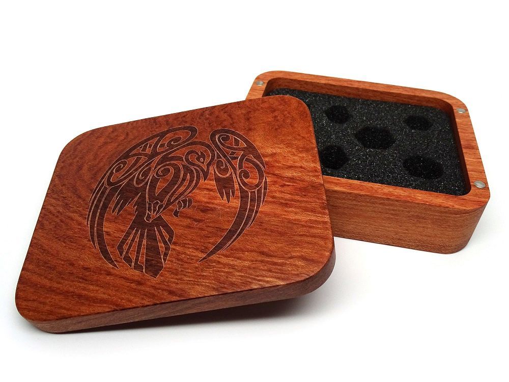 Easy Roller Wooden Dice Case - Rosewood with Raven Supplies Easy Roller Dice