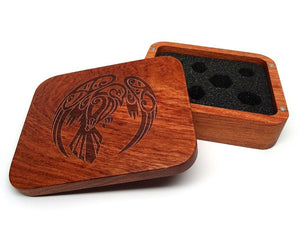 Easy Roller Wooden Dice Case - Rosewood with Raven  Easy Roller Dice   
