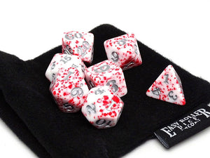 Easy Roller 7ct Polyhedral Dice Set Red Color Spray with Silver Ink  Easy Roller Dice   