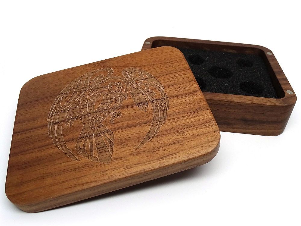 Easy Roller Wooden Dice Case - Black Walnut with Raven Supplies Easy Roller Dice