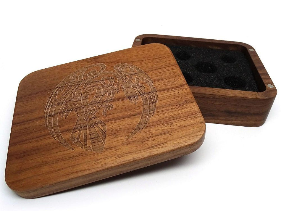 Easy Roller Wooden Dice Case - Black Walnut with Raven Supplies Easy Roller Dice