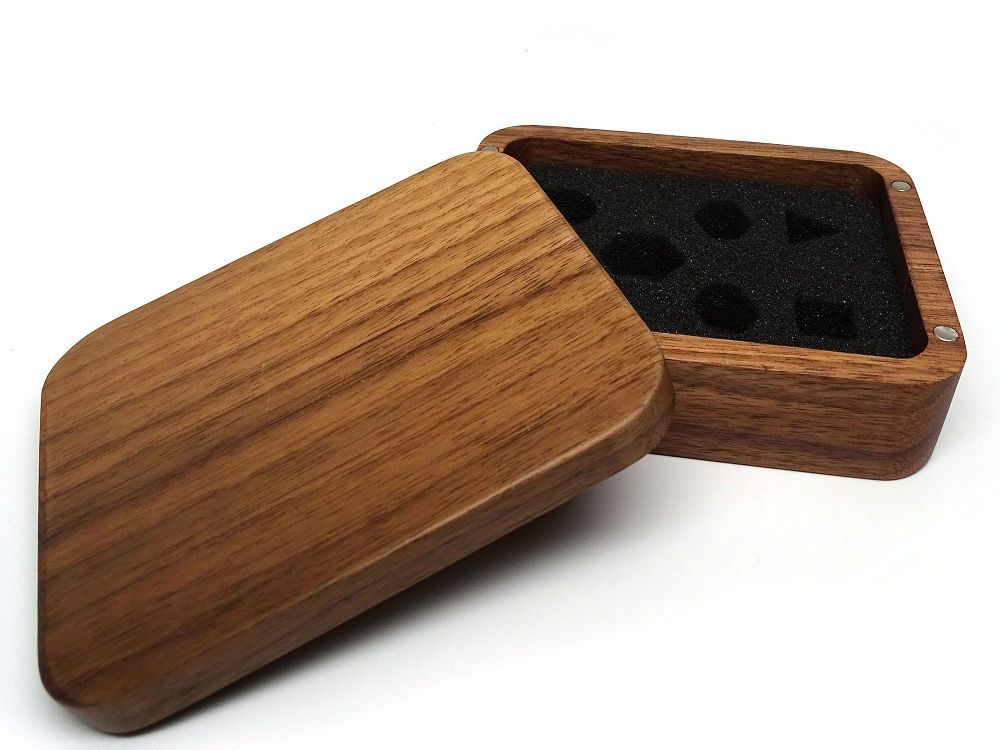 Easy Roller Wooden Dice Case - Plain Black Walnut Supplies Easy Roller Dice