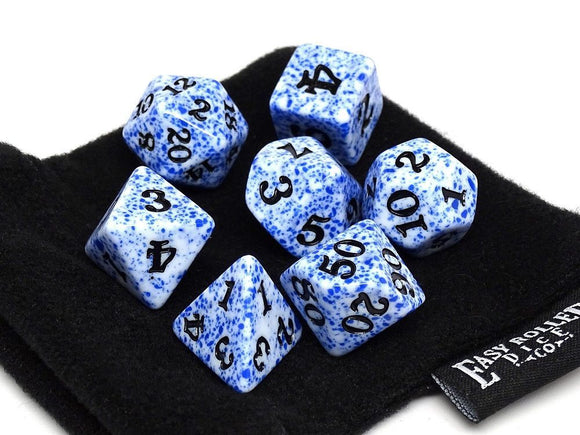 Easy Roller 7ct Polyhedral Dice Set Blue Color Spray with Black  Easy Roller Dice   
