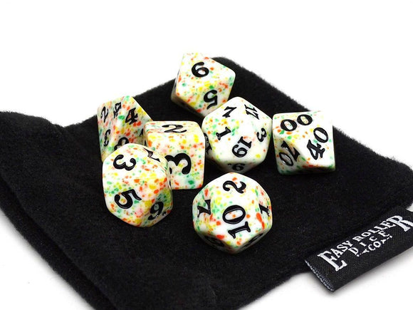 Easy Roller 7ct Polyhedral Dice Set Multi Color Spray with Black  Easy Roller Dice   