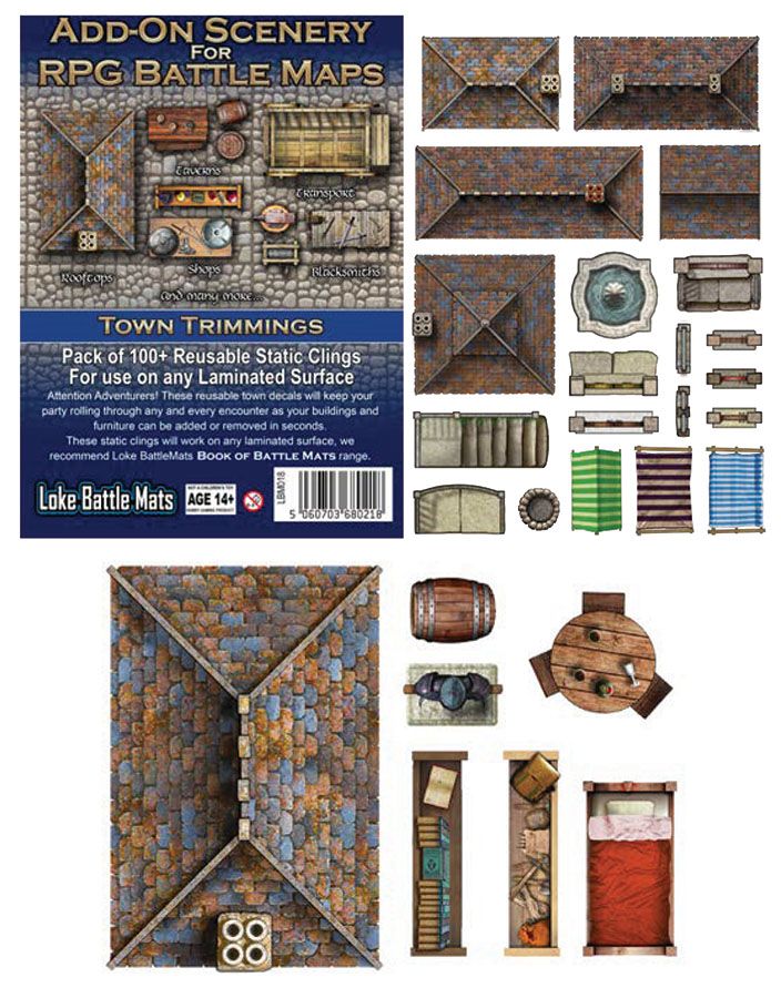 RPG Battle Mats Add-On Scenery Town Trimmings RPG Maps Loke Battle Mats   