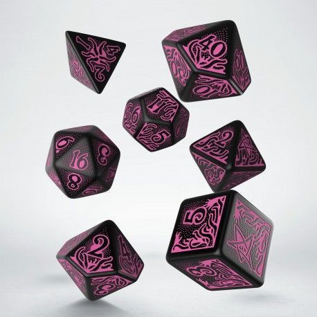 Q-Workshop Call of Cthulhu Black/Magenta 7ct Polyhedral Set Dice Q Workshop   