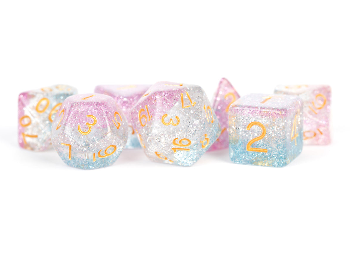 Metallic Dice Games Layered Unity 7ct Polyhedral Dice Set Dice FanRoll by Metallic Dice Games