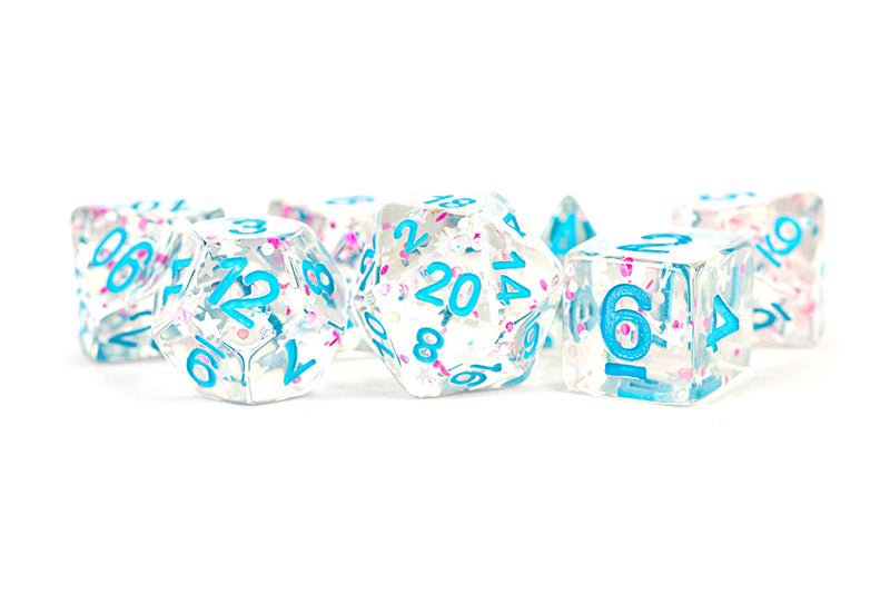 Metallic Dice Games Clear Confetti 7ct Polyhedral Dice Set Dice FanRoll by Metallic Dice Games   