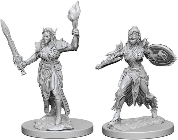 Pathfinder Deep Cuts Unpainted Miniatures: Elf Female Fighter Miniatures WizKids   