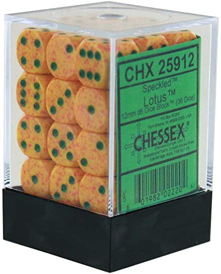 Chessex 12mm Speckled Lotus 36ct D6 Set (25912) Dice Chessex   