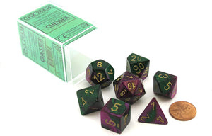 Chessex Gemini Green-Purple/Gold 7ct Polyhedral Set (26434) Home page Other   