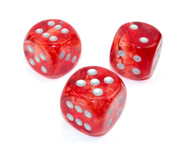 Chessex Single 30mm Nebula Red/Silver D6 (DN3054)  Chessex   