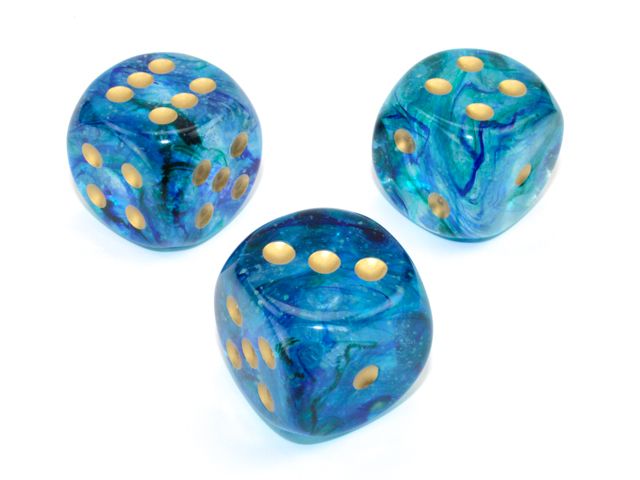 Chessex Single 30mm Nebula Oceanic/Glold D6 (DN3056)  Chessex   