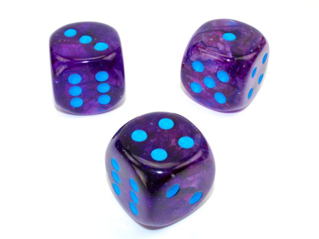 Chessex Single 30mm Nebula Nocturnal/Blue D6 (DN3057) Dice Chessex