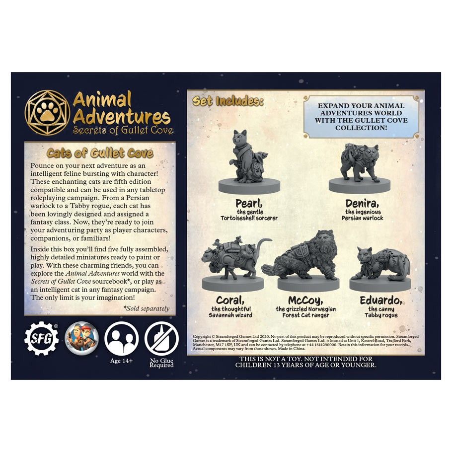 Animal Adventures: Secrets of Gullet Cove - Cats of Gullet Cove Miniatures Steamforged Games