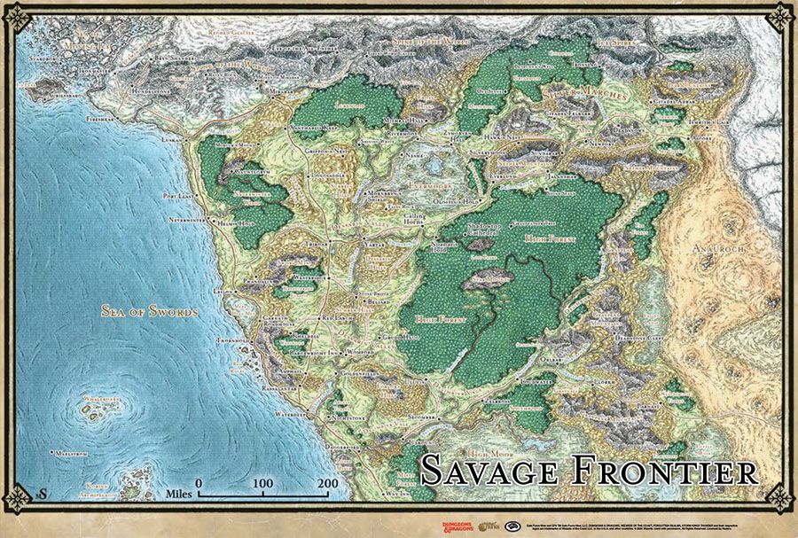 D&D 5e Savage Frontier Map RPG Maps Gale Force Nine