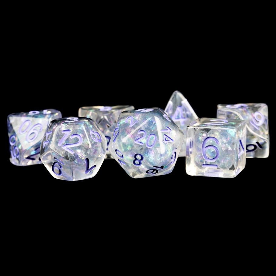 LIC689 7 Set Pearl CLpu Dice FanRoll by Metallic Dice Games