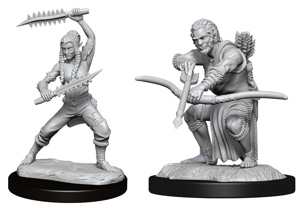 Nolzur’s Marvelous Unpainted Miniatures Shifter Wildhunt Male and Female Ranger (90238) Miniatures WizKids   