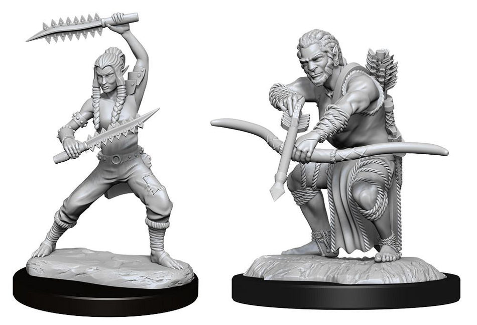 Nolzur’s Marvelous Unpainted Miniatures Shifter Wildhunt Male and Female Ranger (90238) Miniatures WizKids   