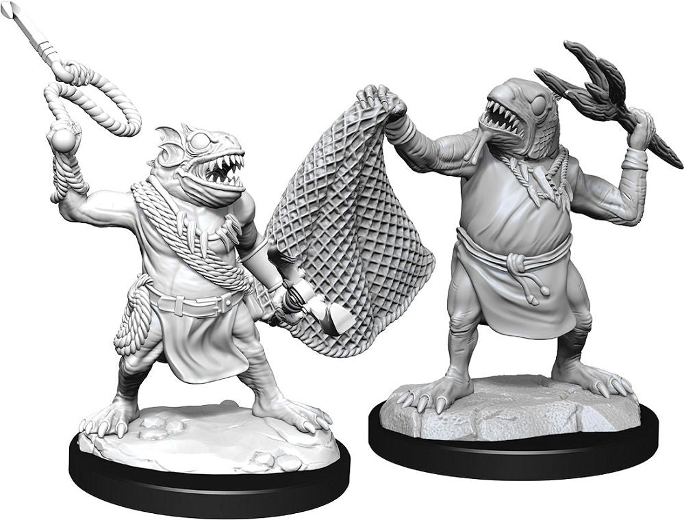 Nolzur’s Marvelous Unpainted Miniatures Kuo-Toa & Kuo-Toa Whip (90246) Miniatures WizKids   