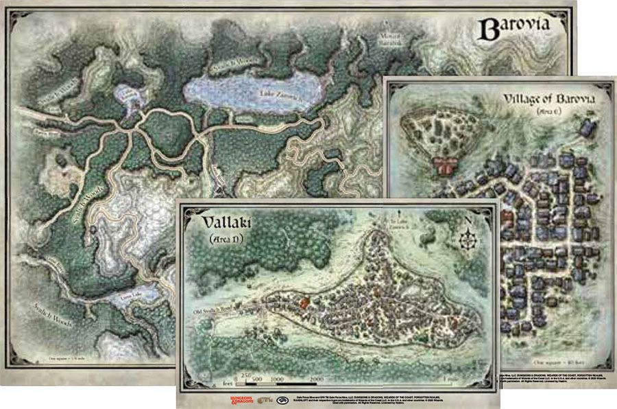 D&D 5e Curse of Strahd Encounters Map Set RPG Maps Gale Force Nine   