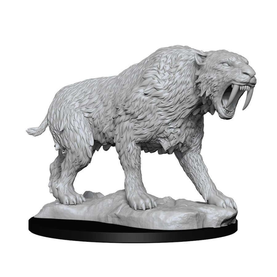 WizKids Deep Cuts Unpainted Miniatures Saber-Toothed Tiger (90272) Miniatures WizKids   