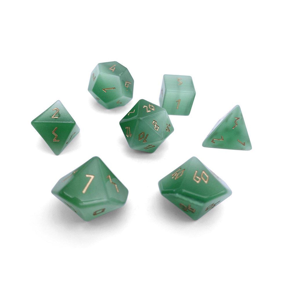Gemstone Green Catseye 7ct Dice Norse Foundry