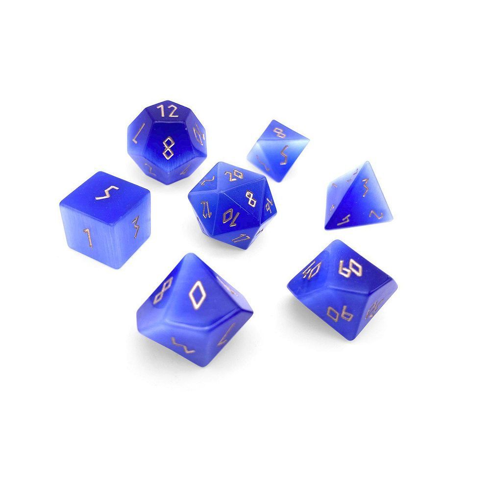Gemstone Ocean Blue Catseye 7ct Dice Norse Foundry
