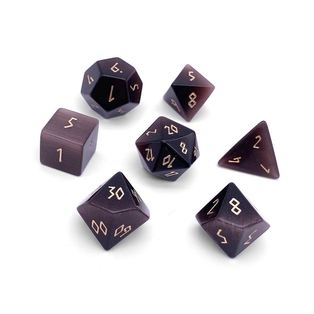 Gemstone Purple Catseye 7ct Dice Norse Foundry