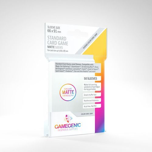 Gamegenic 50ct Matte Standard Card Board Game Sleeves  Asmodee   