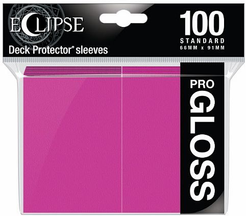 Ultra Pro Eclipse 100ct Standard Size Card Sleeves Gloss Hot Pink (15609) Supplies Ultra Pro   