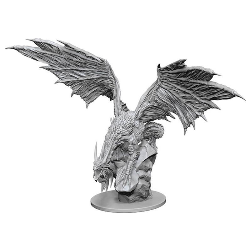 Pathfinder Deep Cuts Unpainted Miniature Silver Dragon (90192) Miniatures WizKids   
