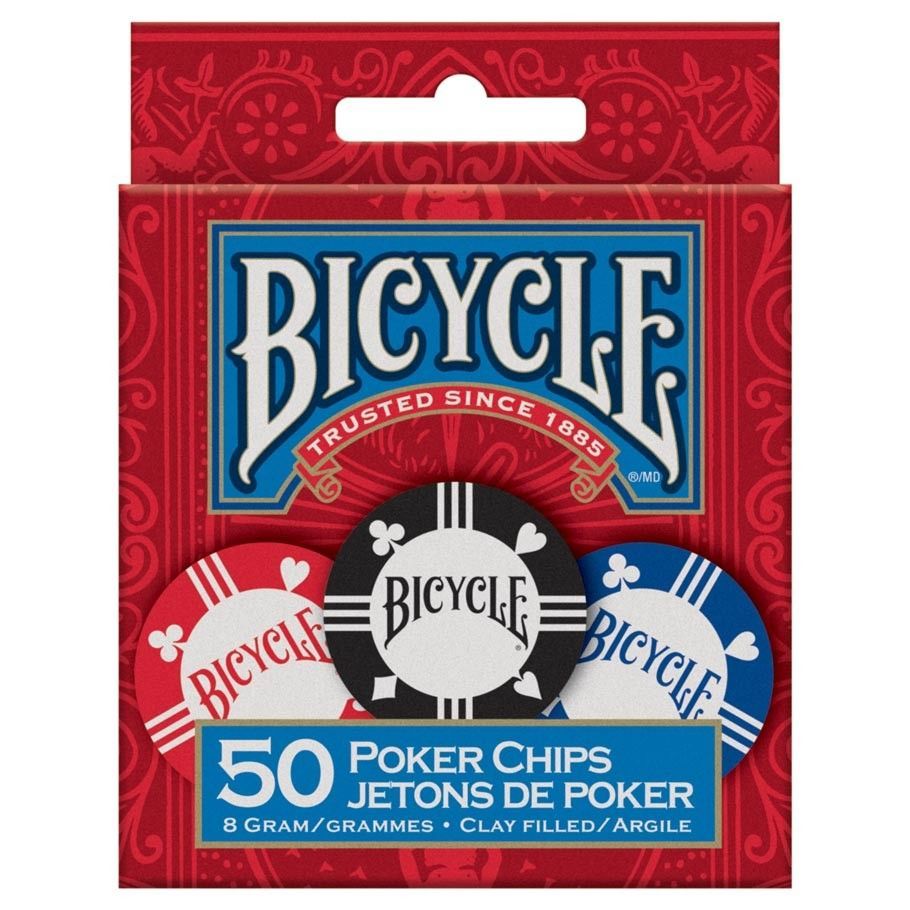 Bicycle 8 Gram Clay Poker Chips (50) Supplies U.S. Playing Card Co.