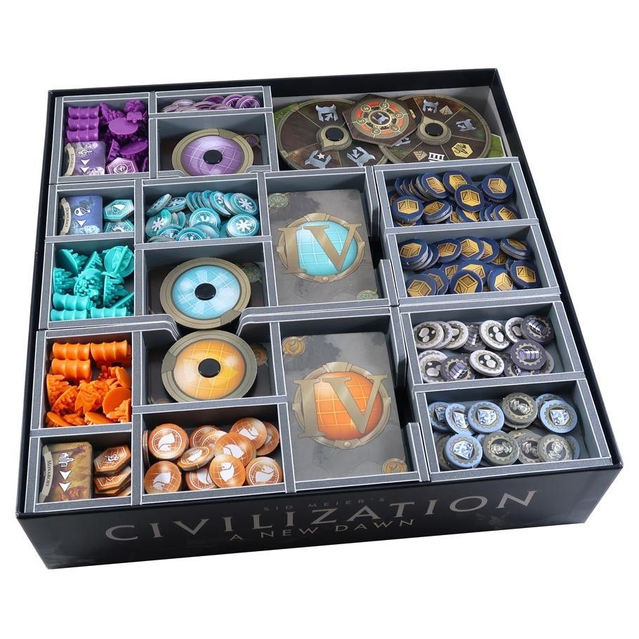 Folded Space Box Insert: Civilization A New Dawn & Terra Incognita Board Game Organization Folded Space   