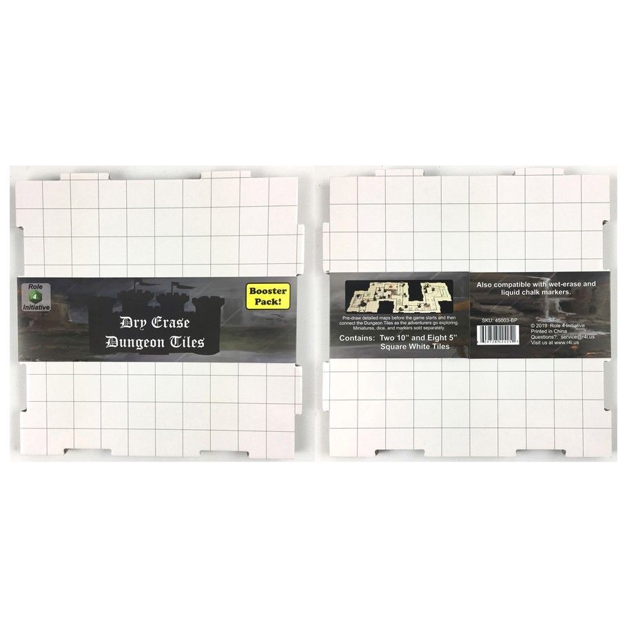 Dry-Erase Dungeon Tiles Booster Pack White RPG Maps Role 4 Initiative   