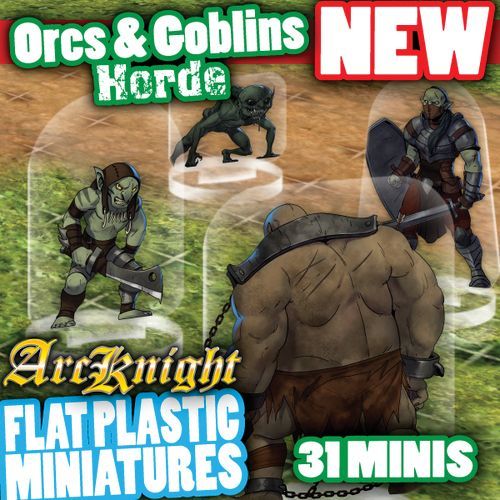 Flat Plastic Minis Minis: Orcs & Goblins Horde  Common Ground Games   