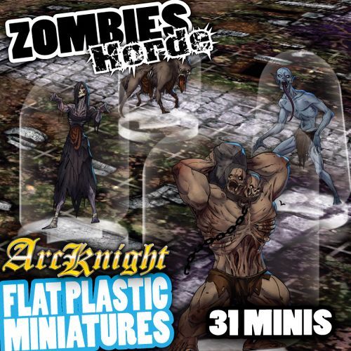 Flat Plastic Minis Minis: Zombies Horde Miniatures Other