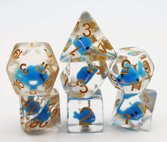 Blue Whale 7ct Polyhedral Dice Set  Foam Brain Games   