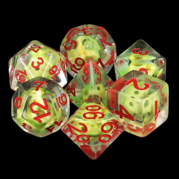 Sulfer Skull 7ct Polyhedral Dice Set  Foam Brain Games   