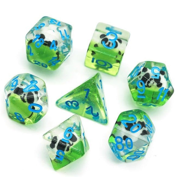 Panda 7ct Polyhedral Dice Set  Foam Brain Games   