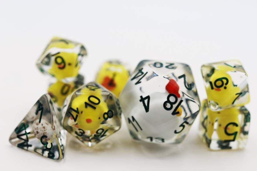 Chicken Farm 8ct Polyhedral Dice Set  Foam Brain Games   