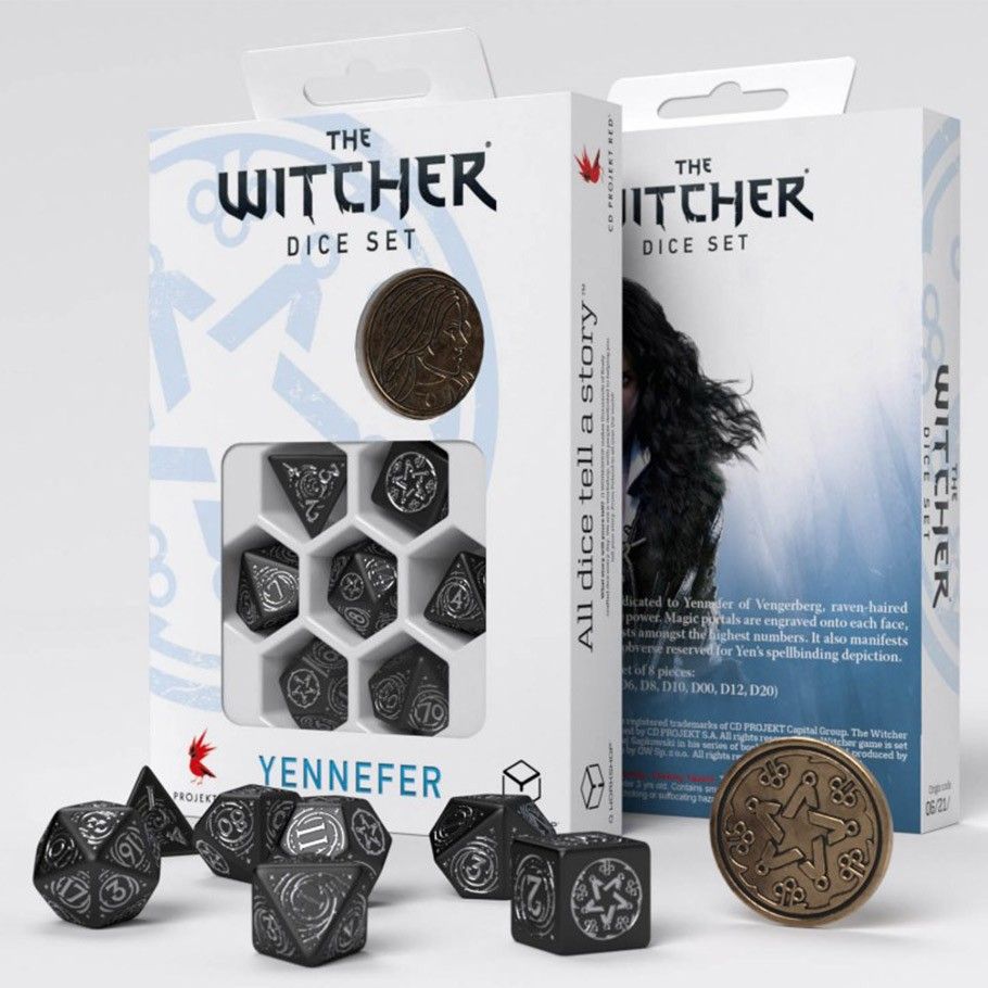 Q-Workshop The Witcher 7ct Polyhedral Dice Set Yennefer The Obsidian Star Dice Q Workshop   