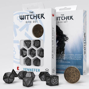 Q-Workshop The Witcher 7ct Polyhedral Dice Set Yennefer The Obsidian Star  Common Ground Games   
