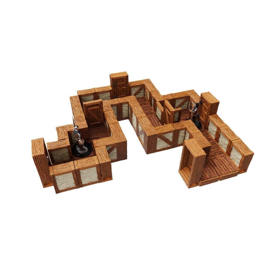 Warlock Tiles Town & Village 1" Walls RPG Maps WizKids   