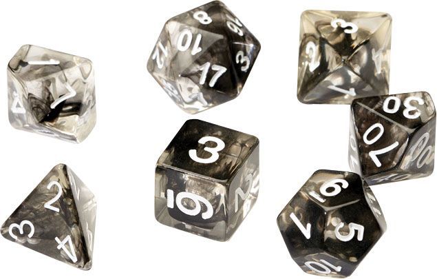 Sirius Dice 7ct Polyhedral Dice Set Black Cloud Dice Sirius Dice   