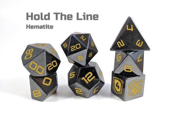 Level Up Dice Hold the Line Hematite 7ct Dice Set Dice Level Up Dice