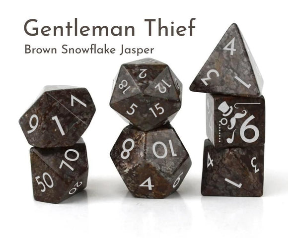 Level Up Dice Gentleman Thief Brown Jasper 7c Dice Set  Common Ground Games   
