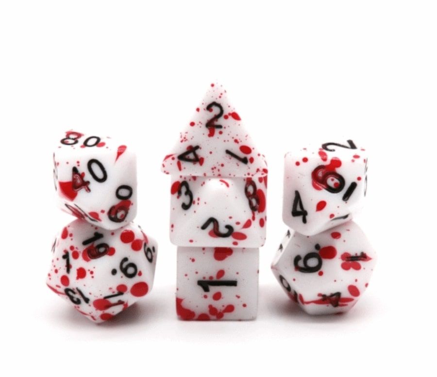 7ct Blood Splatter Dice Set Dice Foam Brain Games