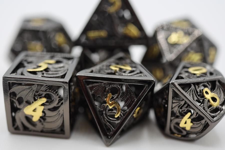 Hollow Dragon 7ct Dice Set - Night Dice Foam Brain Games